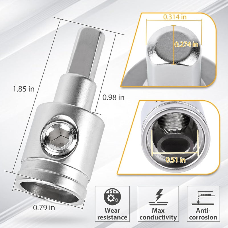 Tottist 4PCS Heavy-Duty Car Stereo Audio Wire Reducer - 0 Gauge to 4 Gauge for Amp Input, AWG Pin Power & Ground Connection - Image 2